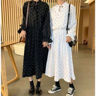 Dot Long-sleeve Shirtdress