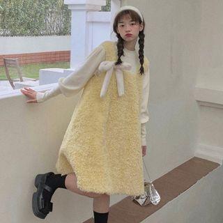 Fluffy Overall Dress