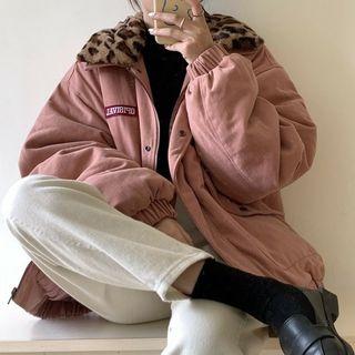 Fleece-collar Corduroy Cargo Jacket