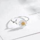 Flower Open Ring J291 - Silver - One Size