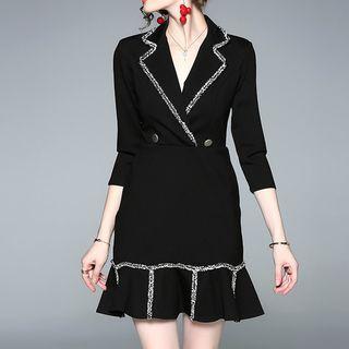 3/4-sleeve Mini Mermaid Sheath Dress