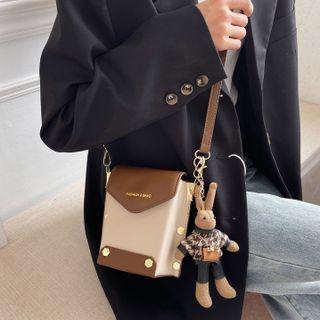 Lettering Flap Crossbody Bag / Bag Charm / Set