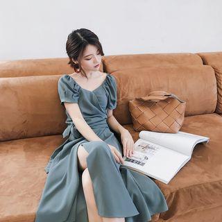 V-neck Short-sleeve Blouse / Midi A-line Skirt / Wide-leg Shorts