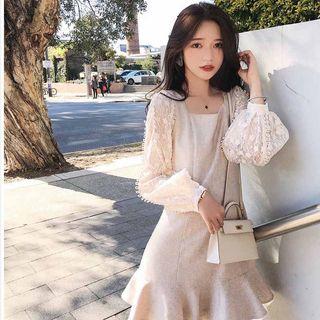 Long-sleeve Lace Top / Mini Dress