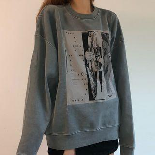 Print Applique Sweatshirt