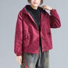 Hooded Jacquard Button Jacket