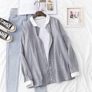 Two Tone Shirt Gray - One Size