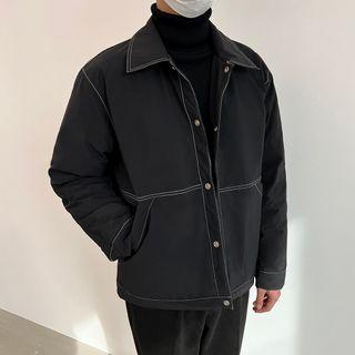 Long Sleeve Contrast Line Padded Jacket