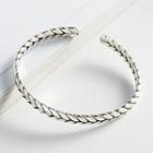 925 Sterling Silver Braided Open Bangle