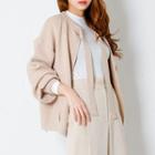 Tie-neck Open-front Cardigan