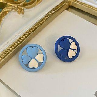 Alloy Clover Earring 1 Pair - Stud Earrings - Blue - One Size