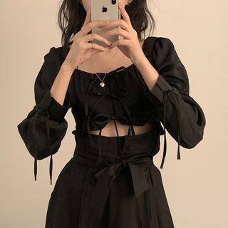 Bow-detail Cropped Blouse