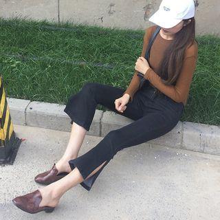 Slit-side Cropped Skinny Jeans