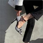 Buckled Checked Mary Jane Pumps