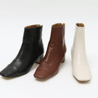 Square-toe Middle-heel Ankle Boots