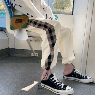Gingham Panel Sweatpants