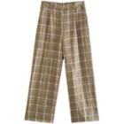 Plaid High Waist Straight Leg Pants