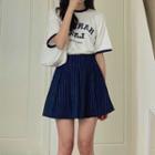 Pinstriped Pleated Skirt