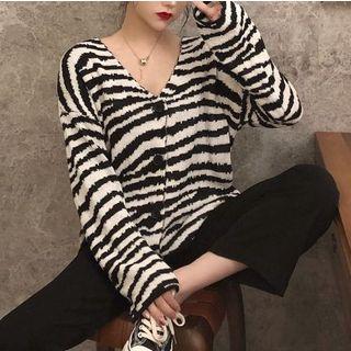 Zebra Cardigan As Shown In Figure - One Size