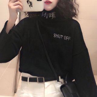 Lettering Sweater Black - One Size