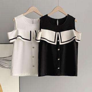 Cold Shoulder Two Tone Vest