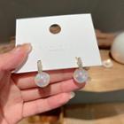 Rhinestone Faux Pearl Hoop Earring 1 Pair - White - One Size