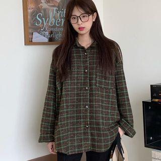 Plaid Shirt Plaid - Brown & Green - One Size