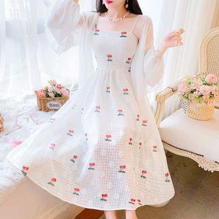 Loose-fit Shirt / Sleeveless Print A-line Dress