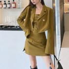 Set: Strapless A-line Dress + Blazer
