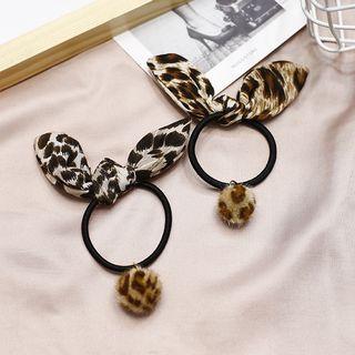 Leopard Print Bobble & Bow Hair Tie