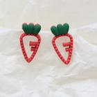 Alloy Carrot Earring 1 Pair - 925silver - Green & Red - One Size