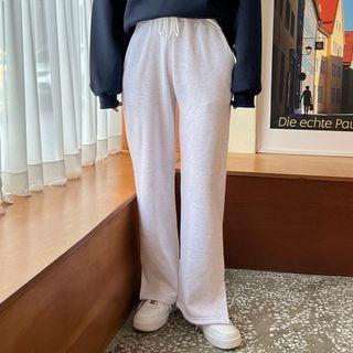 Slit-hem Straight-cut Sweatpants