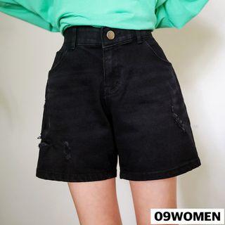 Plus Size - Wide-leg Denim Shorts