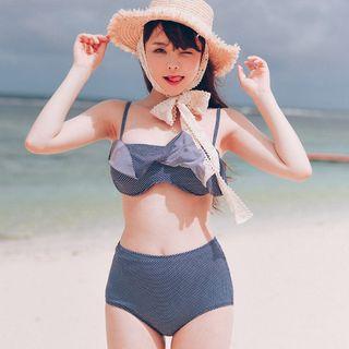 Ruffle-trim Dotted Bikini