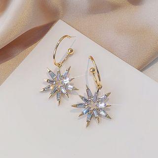 Rhinestone Star Dangle Earring 1 Pair - E1963 - Gold - One Size