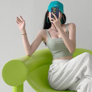 Square-neck Crop Tank Top In 7 Colors