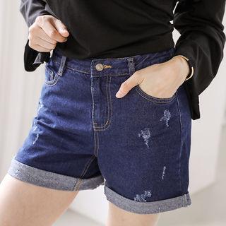 Roll-up Hem Denim Shorts (s~xxxl)