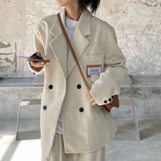 Double Breasted Corduroy Blazer / Wide-leg Pants