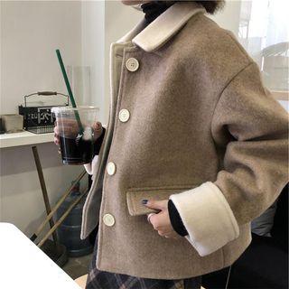 Color-block Loose-fit Coat