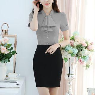 Set: Short Sleeve Shirt + Pencil Skirt