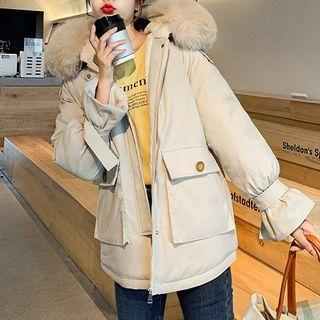 Fluff Trim Padded Coat