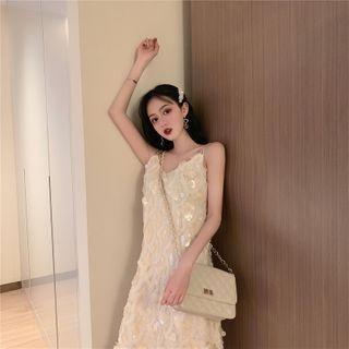 Spaghetti-strap Midi A-line Dress / Camisole Top