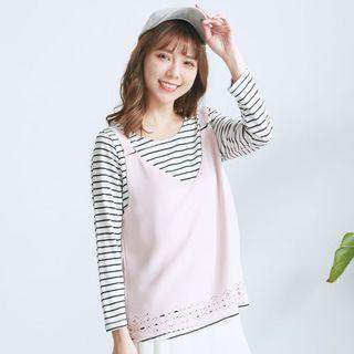 Set: Sleeveless Top + Striped Top