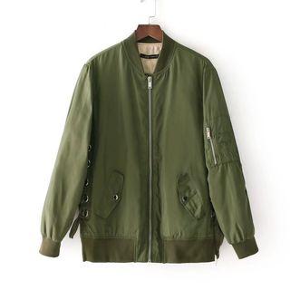 Metal-accent Baseball Jacket