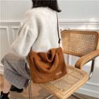 Fleece Top Handle Crossbody Bag