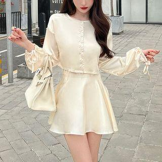 Set: Cropped Blouse + Mini A-line Skirt