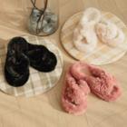 Cross-band Furry Slippers