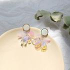 Resin Petal Fringed Earring 1 Pair - Earrings - Flower - One Size