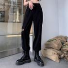 Cutout Drawstring Harem Pants