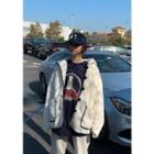 Hooded Piped Dumble Jacket Ivory - One Size